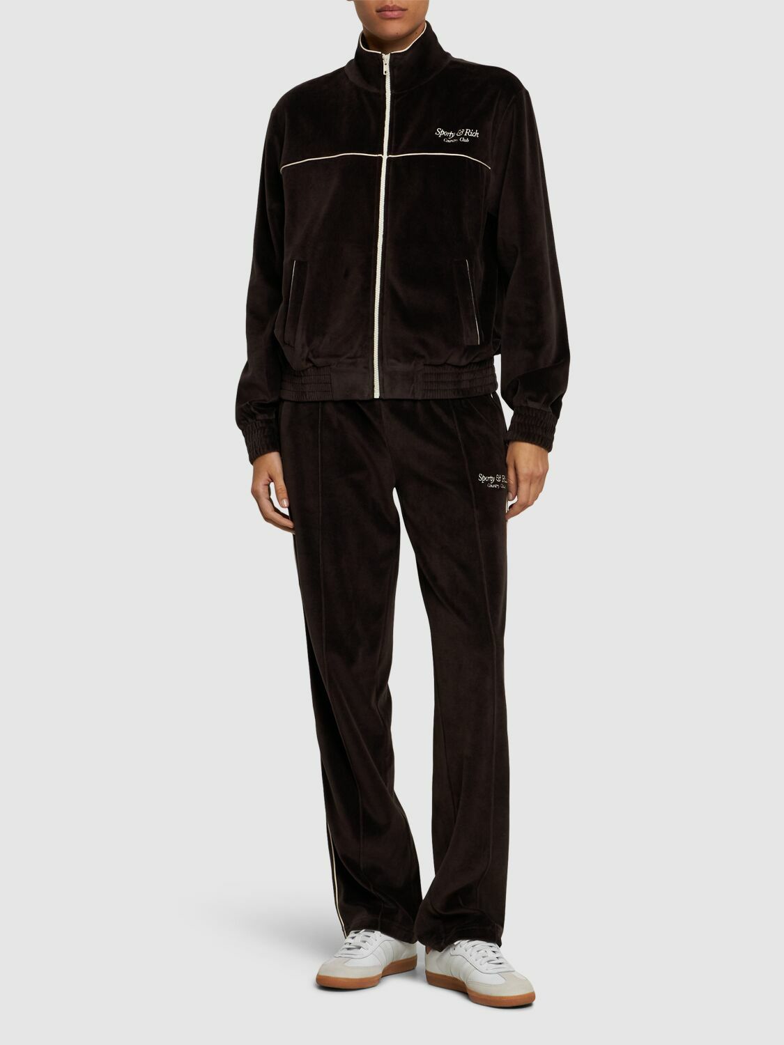 SPORTY & RICH - Script Velour Track Jacket Sporty & Rich