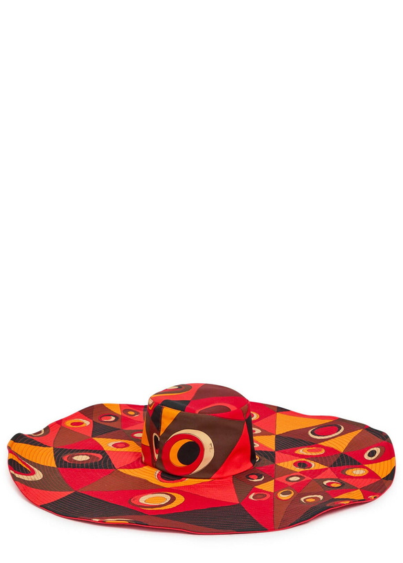 Photo: Pucci Printed Wide-brimmed Cotton sun hat - Orange - One Size