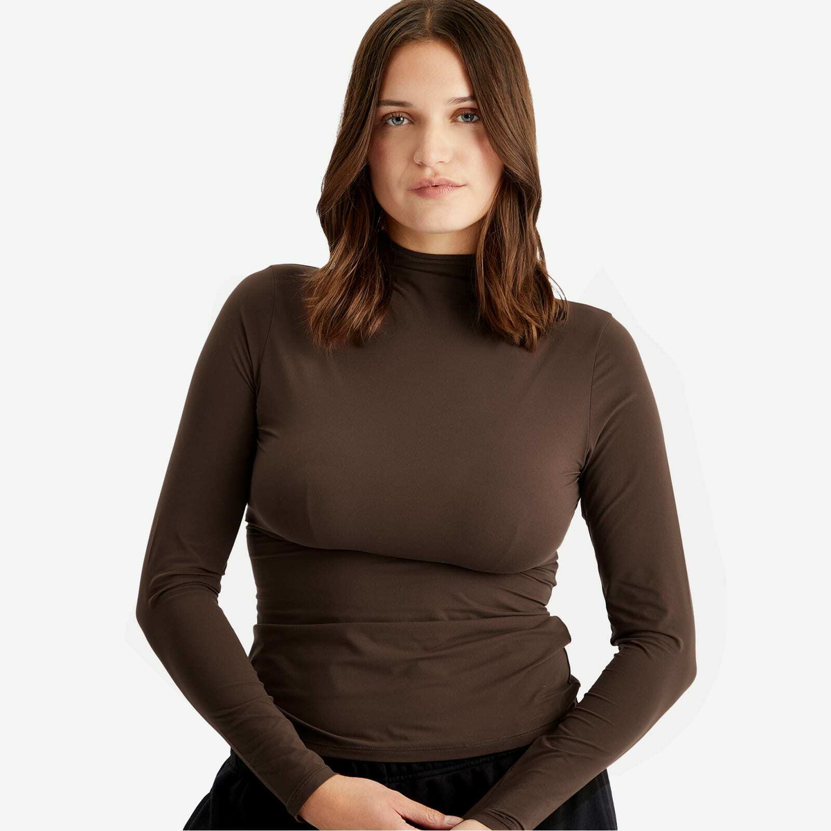 SKIMS Women's Fits Everybody Turtleneck Top in Cocoa SKIMS