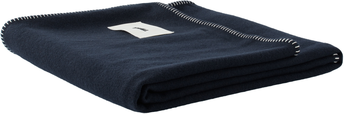 Tekla Navy Lambswool Blanket