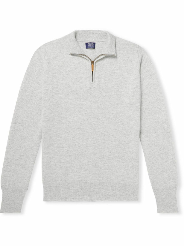 Photo: William Lockie - Oxton Slim-Fit Cashmere Half-Zip Sweater - Gray