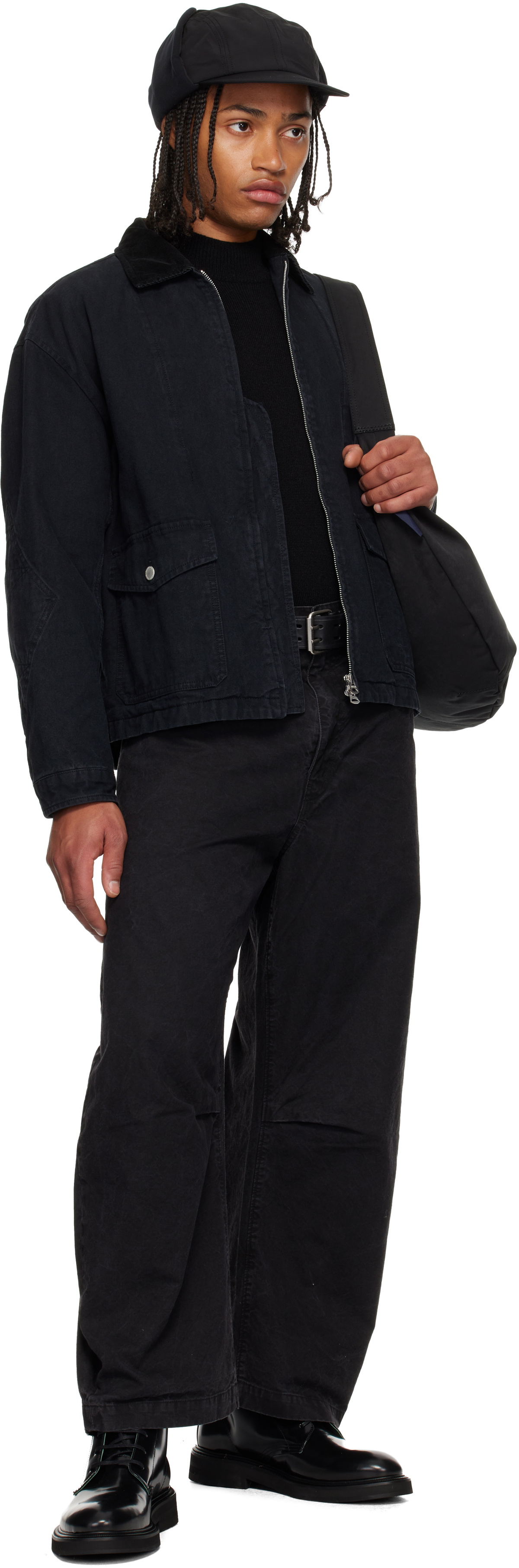Comme des Garçons Homme Black Cotton Nylon Double Tweel Bag