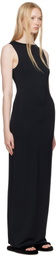 SKIMS Black Smooth Layers Long Boat Neck Maxi Dress