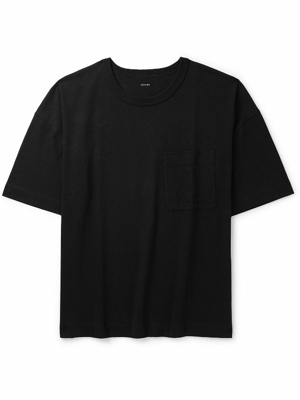 Photo: LEMAIRE - Oversized Cotton and Linen-Blend Jersey T-Shirt - Black