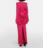 Alex Perry Caped satin crêpe gown