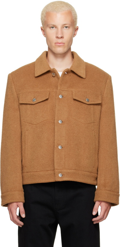 Photo: Helmut Lang Tan Wool Trucker Jacket