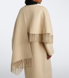 Róhe Fringed caped alpaca and wool coat