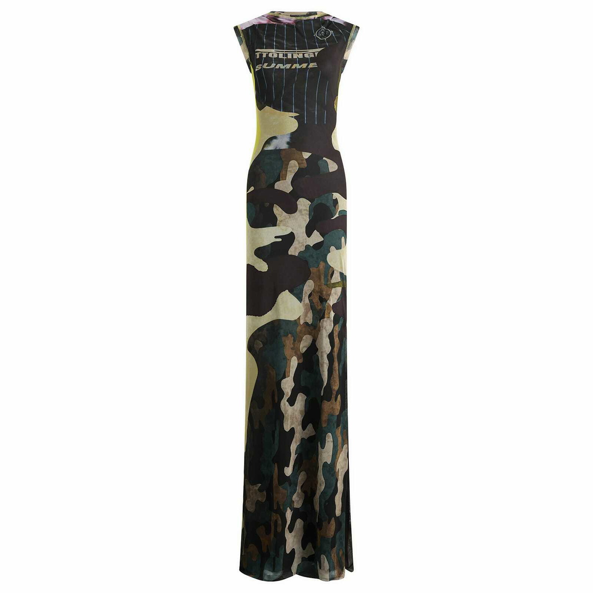 Ottolinger Women's Mesh Maxi Gown in Morph Camo