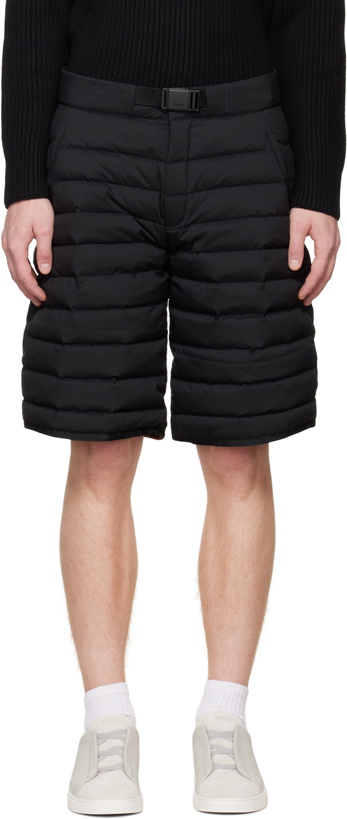 Photo: ZEGNA Black Quilted Down Shorts