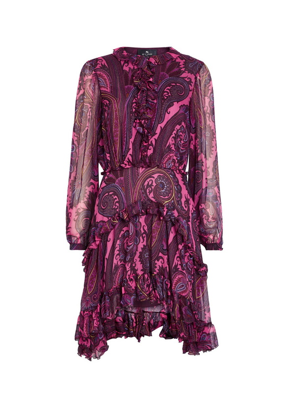 Photo: Etro Paisley-print Silk-chiffon Mini Dress Multicoloured