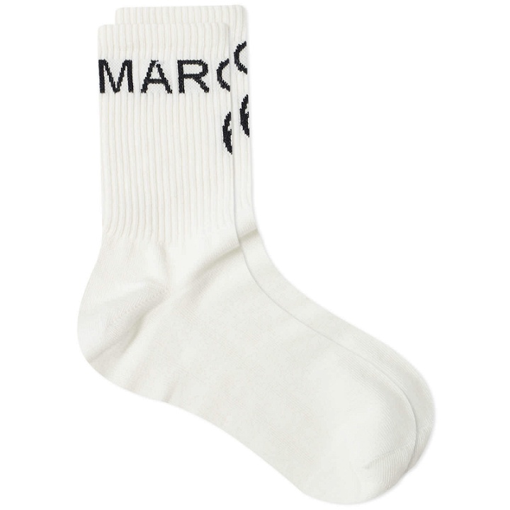 Photo: Maison Margiela Men's Logo Socks in Off White/Black