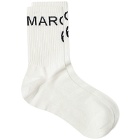 Maison Margiela Men's Logo Socks in Off White/Black