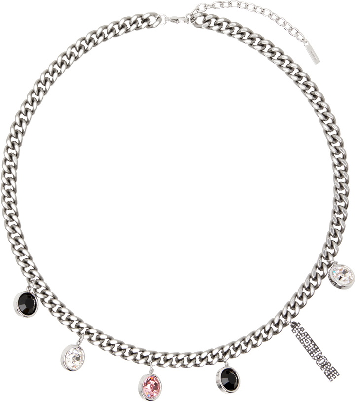 Photo: We11done Gunmetal Crystal Stone Charm Necklace