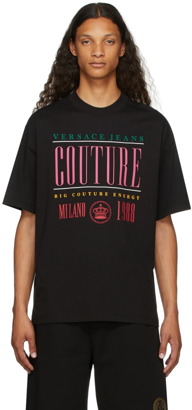 Photo: Versace Jeans Couture Black Rubberized Logo T-Shirt