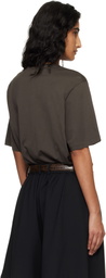 The Frankie Shop Brown Harper Soft Organic T-shirt