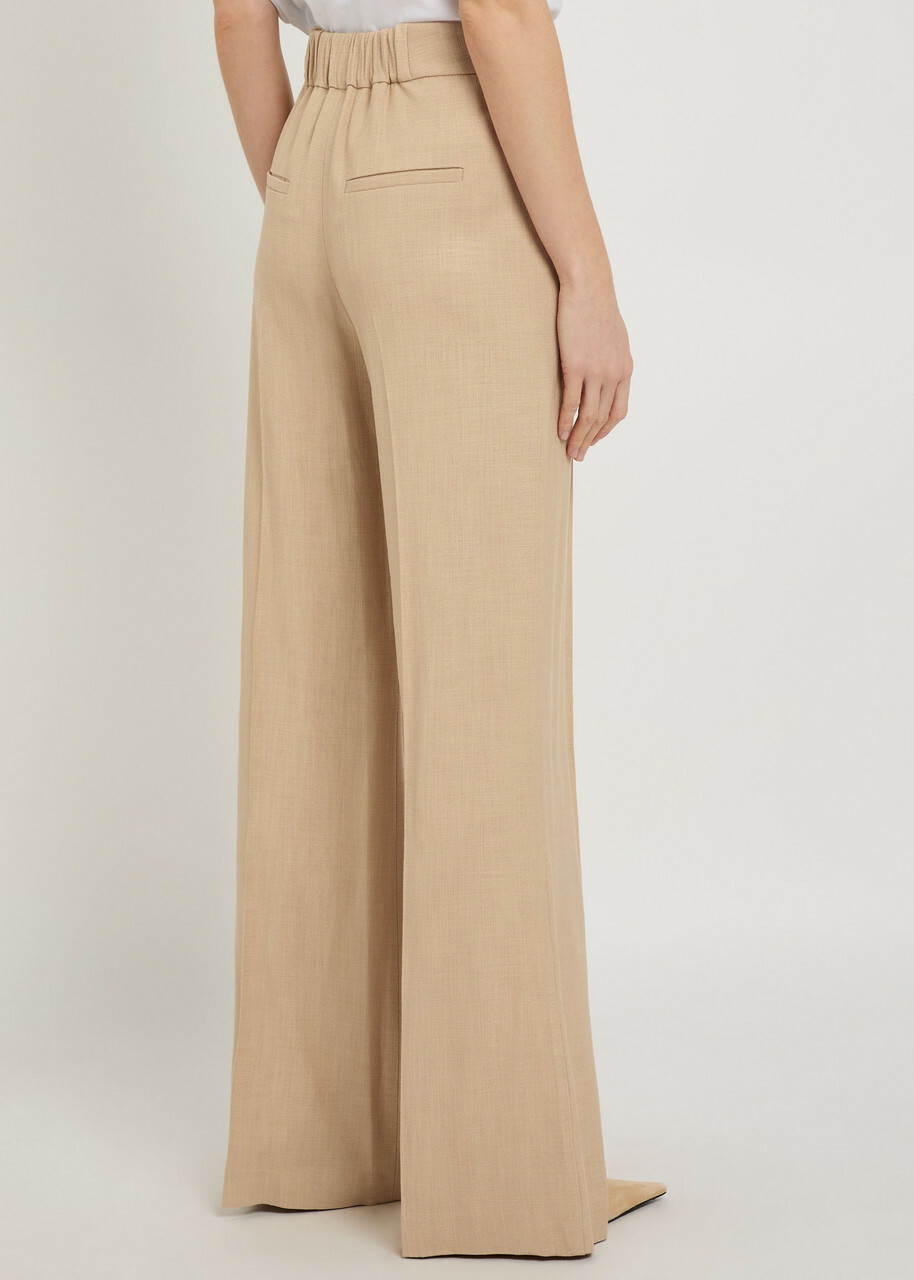 Veronica Beard Marbeau Wide-leg Trousers Khaki