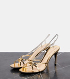 Gucci Embellished metallic leather sandals