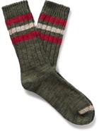 Thunders Love - Ribbed Striped Recycled Cotton-Blend Socks