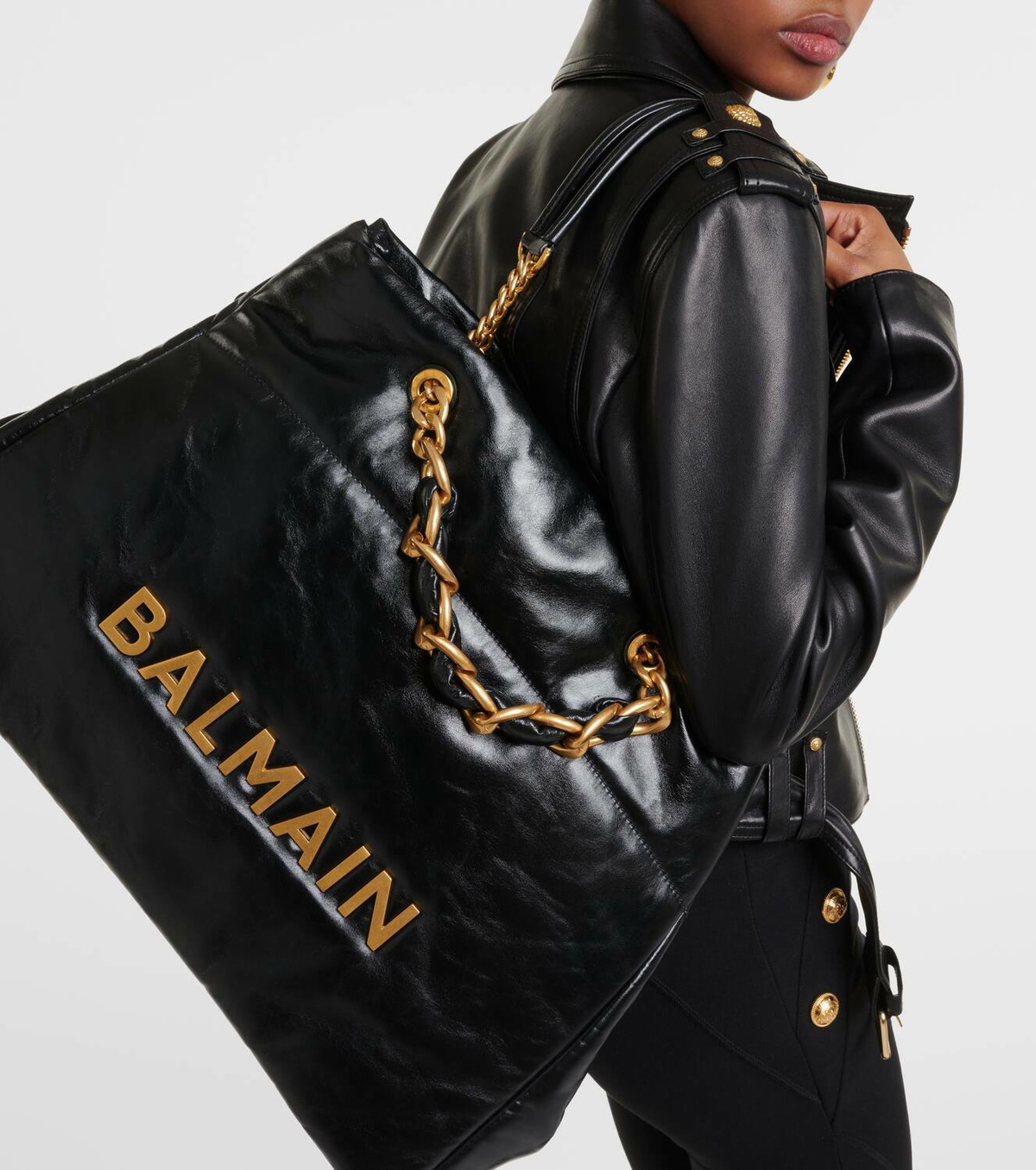 Balmain 1945 padded leather tote bag Balmain