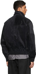 Kuro Black Corduroy Patchwork Jacket