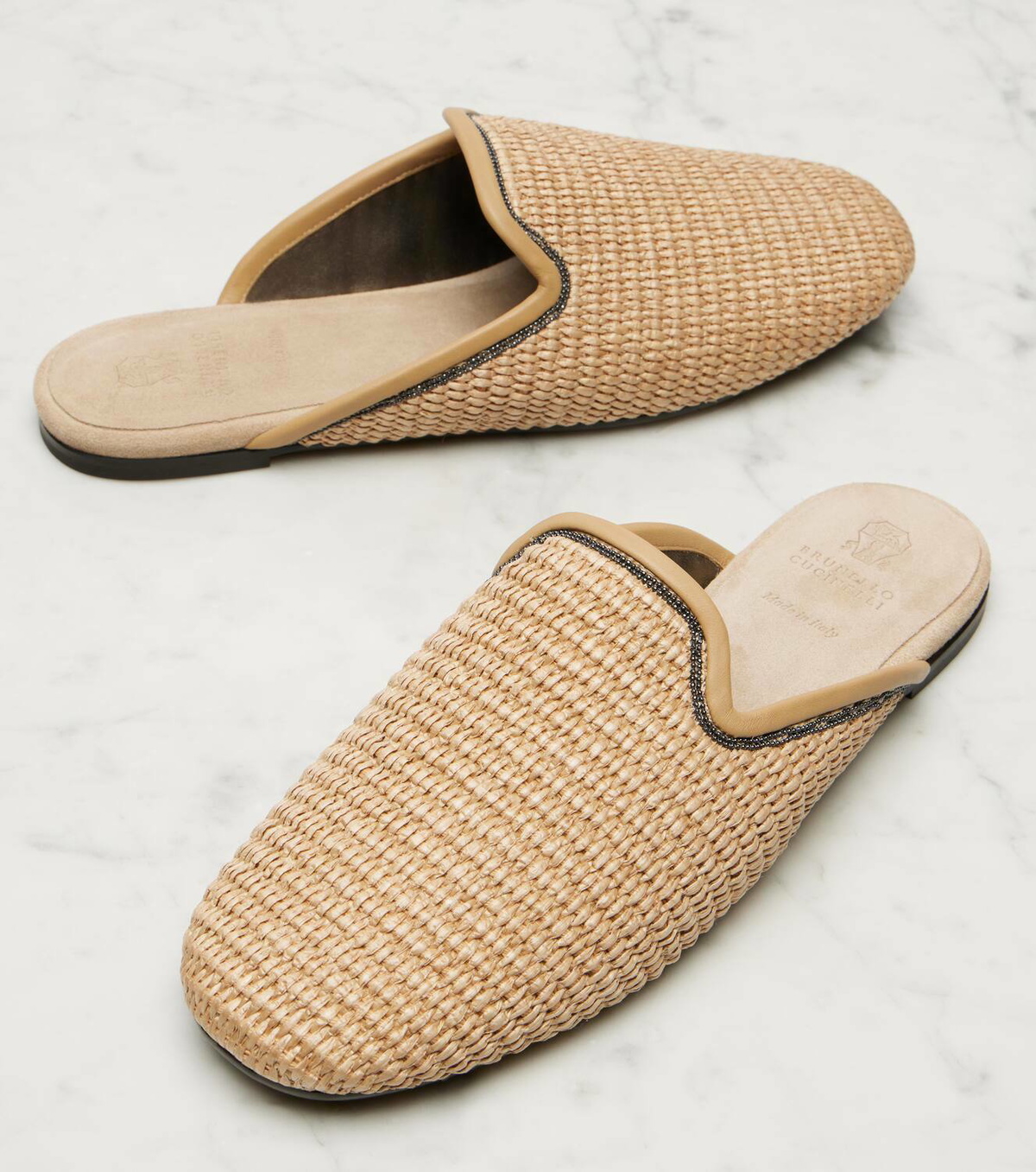 Brunello Cucinelli Monili raffia mules Brunello Cucinelli display picture 3
