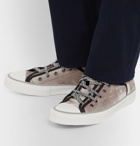 Lanvin - Cap-Toe Canvas-Trimmed Velvet Sneakers - Gray