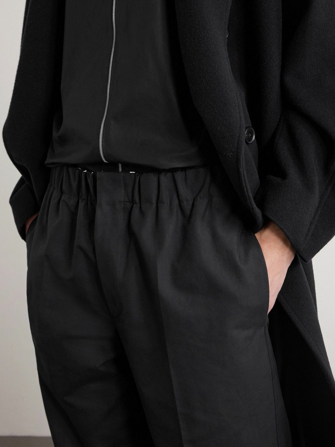 Jil Sander - Tapered Cotton Trousers - Black