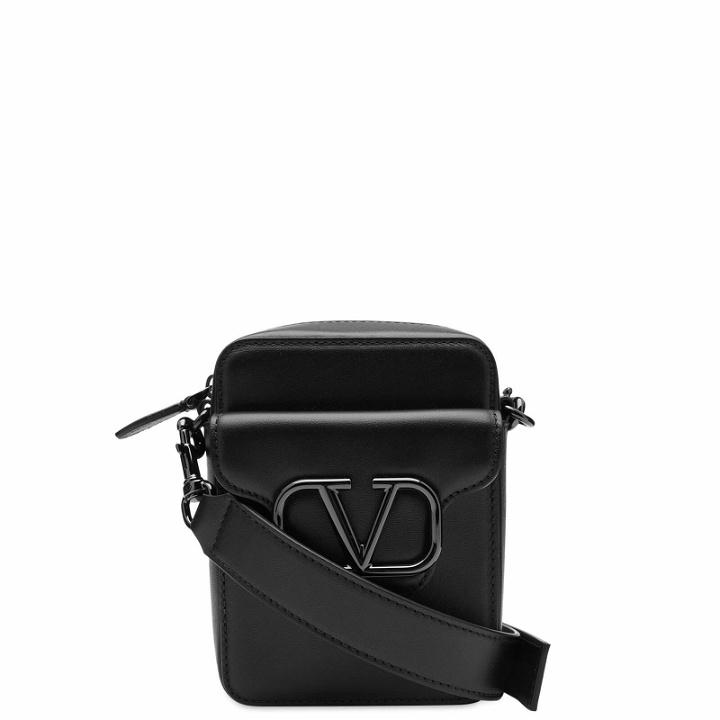 Photo: Valentino Men's V Logo Cross Body Bag in Black