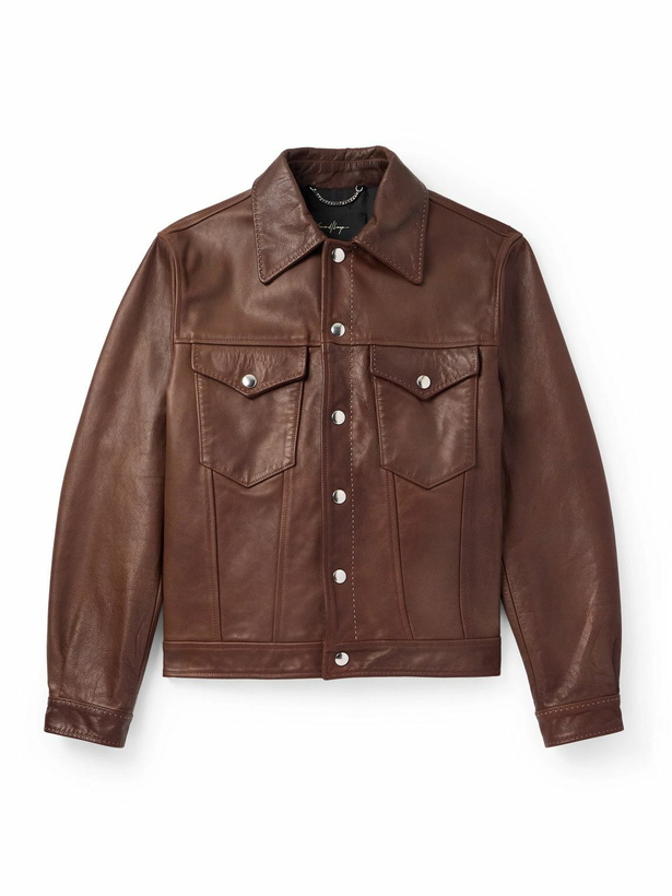 Photo: SECOND / LAYER - Leather Trucker Jacket - Brown
