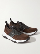 Berluti - Shadow Rubber and Suede-Trimmed Mesh Sneakers - Brown