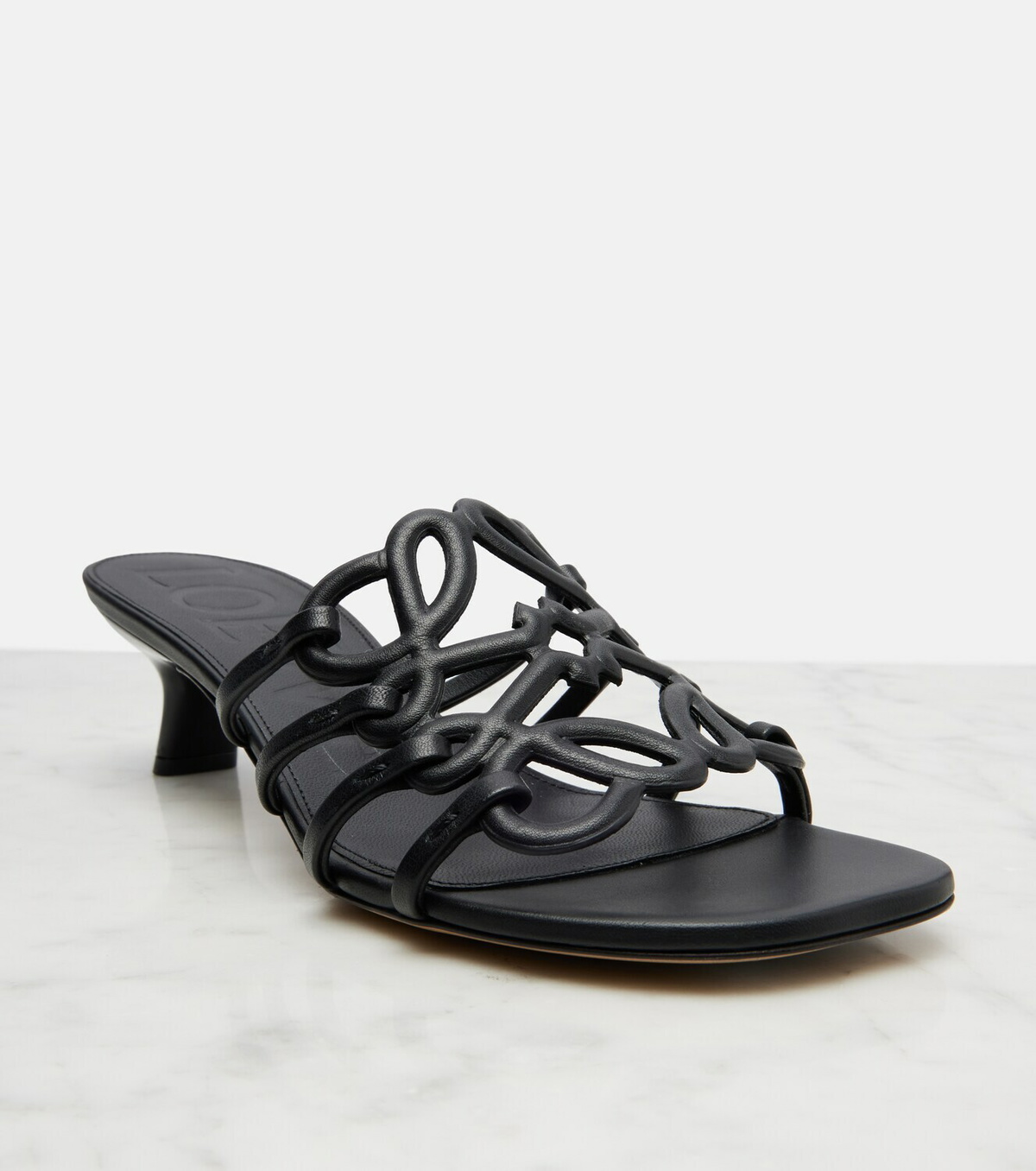 Loewe Petal Anagram leather mules