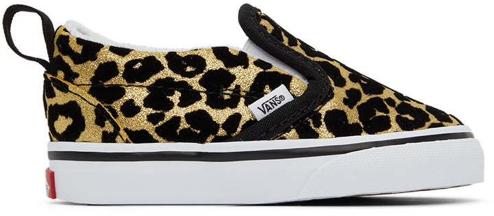 Photo: Vans Baby Black & Gold Leopard Slip-On V Sneakers