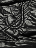 SAINT LAURENT - Oversized Logo-Embroidered Padded Shell Half-Zip Hooded Jacket - Black
