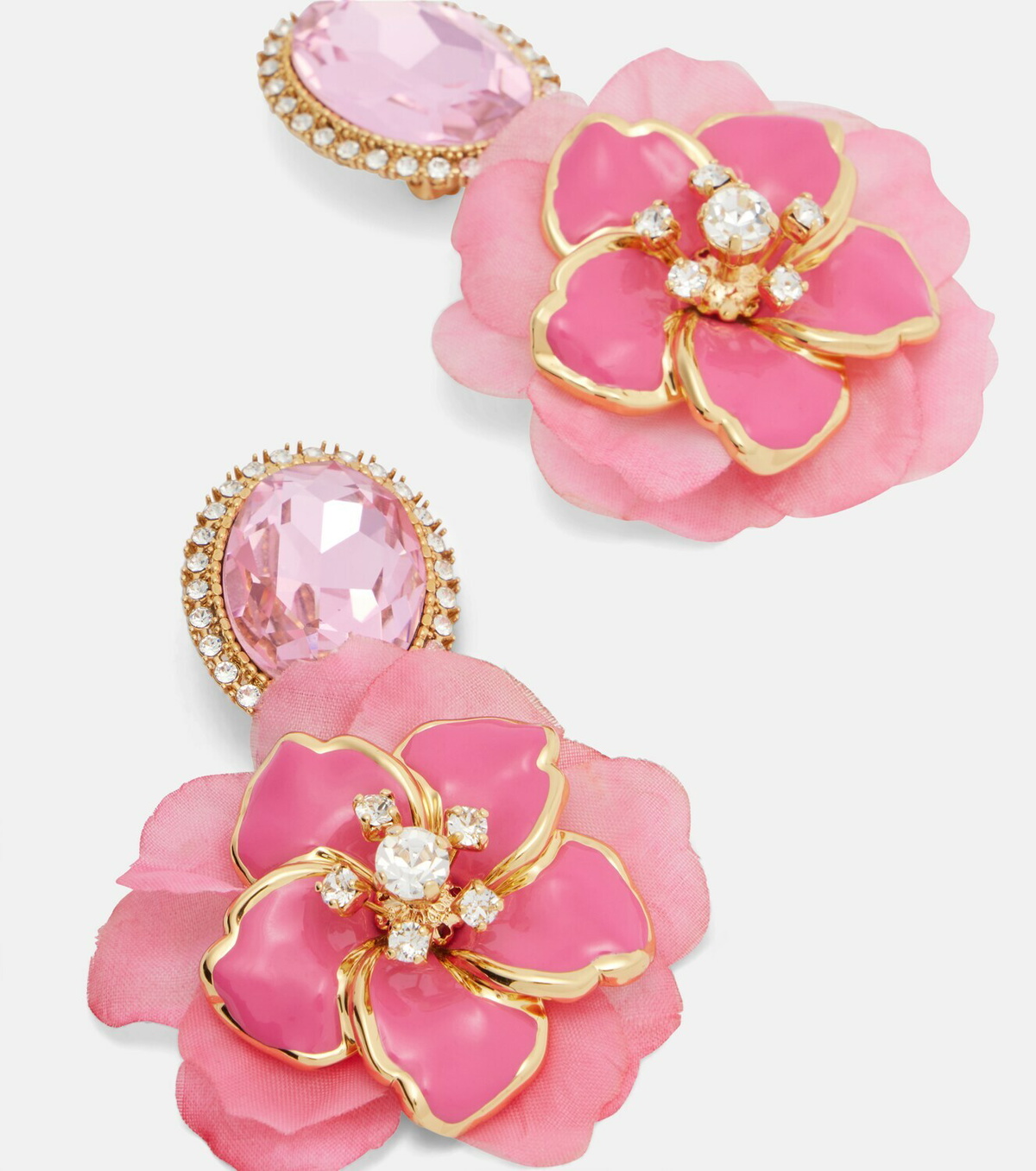 Dolce&Gabbana Embellished floral clip-on earrings