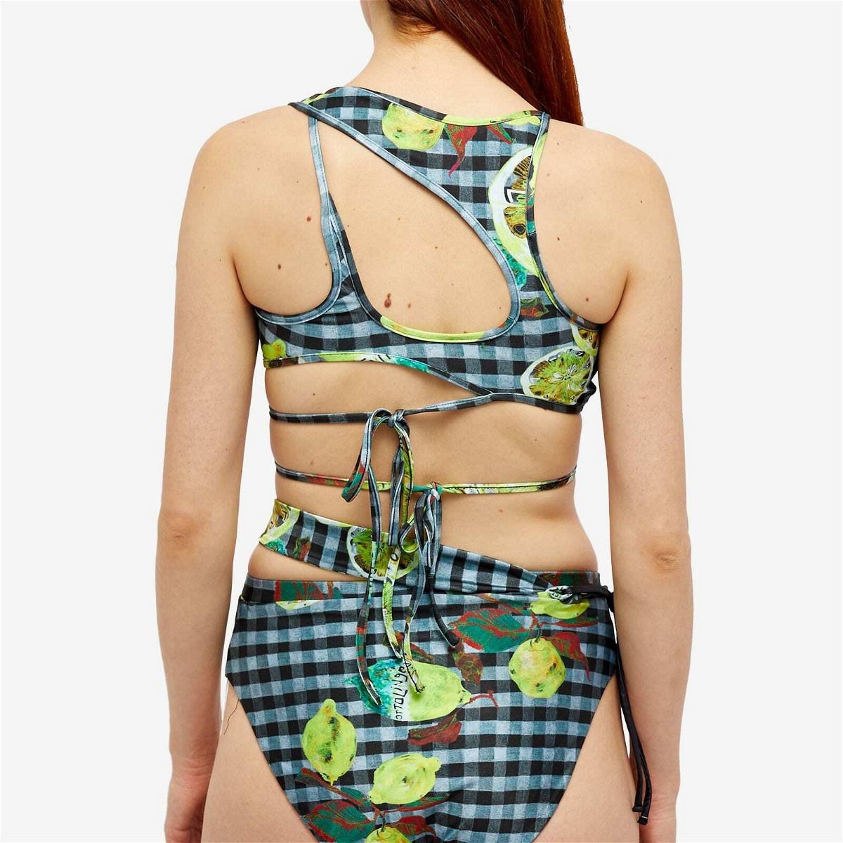 Ottolinger Women's Button Bra Bikini Top in Lemon Print Ottolinger