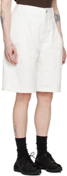 AMOMENTO White Pocket Denim Shorts