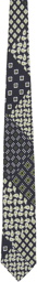 BEAMS PLUS Black Embroidered Tie