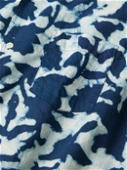 Hartford - Palm Mc Pat Convertible-Collar Printed Cotton-Voile Shirt - Blue