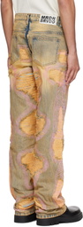 Who Decides War Orange Stud Distressed Jeans