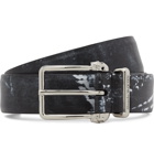 Alexander McQueen - 3cm Black Printed Matte-Leather Belt - Men - Black