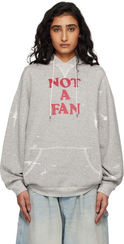 Photo: R13 Gray 'Not A Fan' Oversized Hoodie