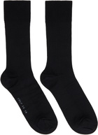 CDLP Six-Pack Black Mid Length Cotton Rib Socks