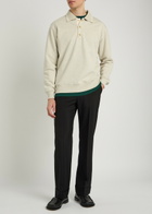 DRÔLE DE Monsieur Le Polo Drôle Logo-embroidered Cotton Polo Jumper Grey