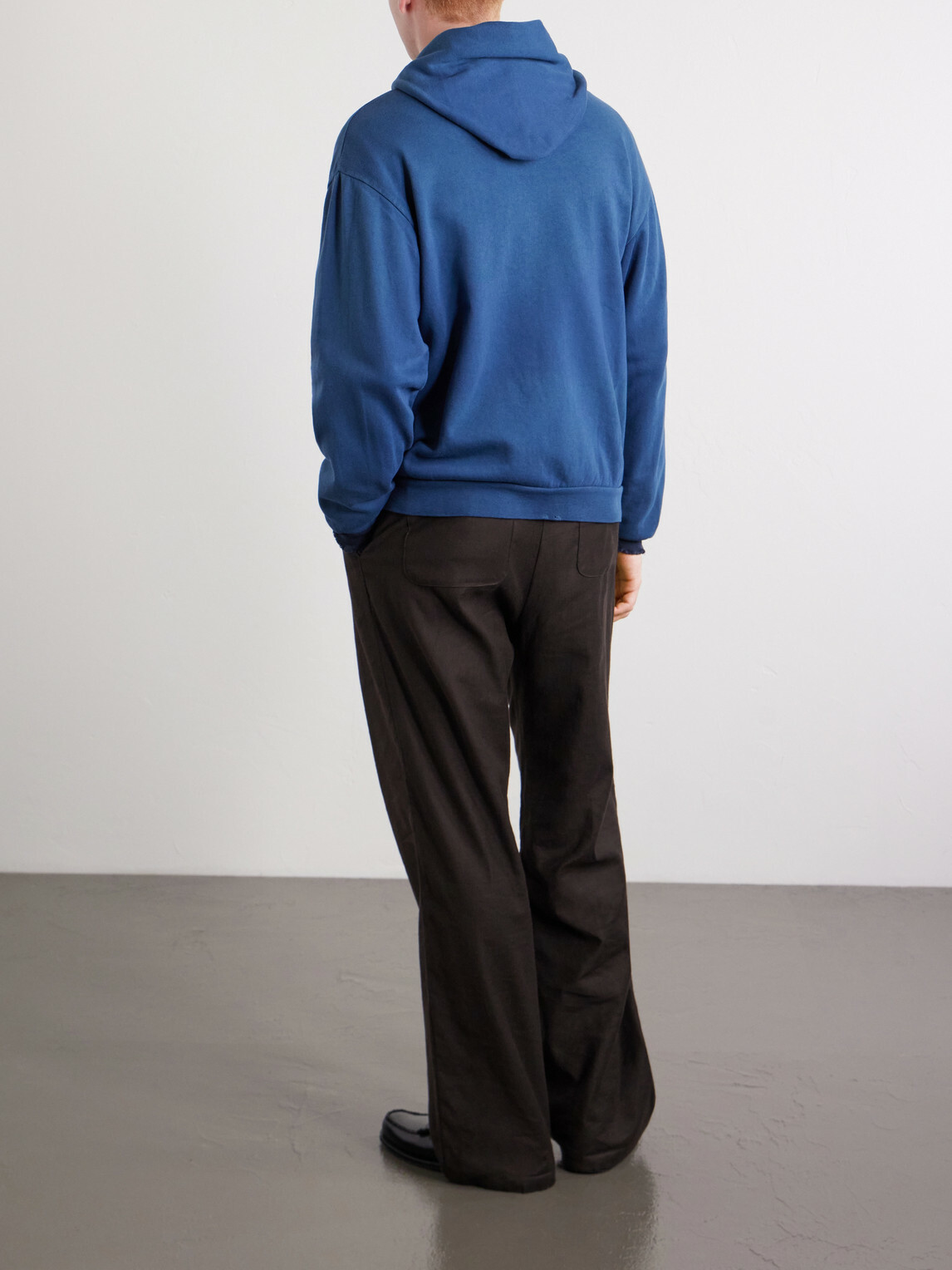 A.PRESSE - Distressed Cotton-Jersey Zip-Up Hoodie - Blue