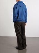A.PRESSE - Distressed Cotton-Jersey Zip-Up Hoodie - Blue