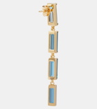 Aliita Deco Maxi 9kt gold drop earrings with topaz