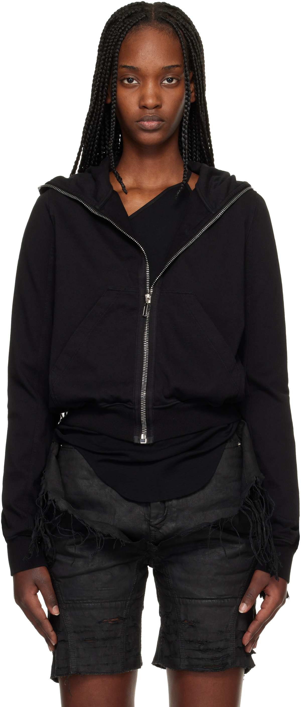 Rick Owens DRKSHDW Black Temple Small Hoodie