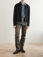 424 - Straight-Leg Leather Trousers - Silver