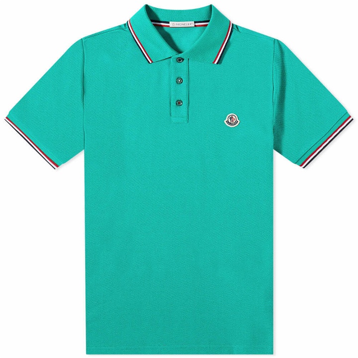 Photo: Moncler Men's Classic Logo Polo Shirt in Green