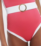 Alexandra Miro Whitney belted bandeau swimsuit